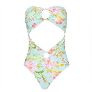 2026 PQ SWIM PETAL LETTUCE EDGE STRAPLESS RING ONE PIECE